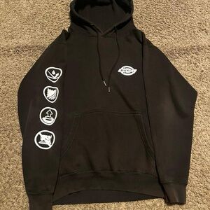 Dickies Black Hoodie with White Sleeve Graphics
